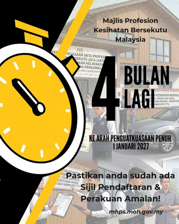 Majlis Profesion Kesihatan Bersekutu Malaysia 4 Bulan Lagi